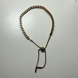 Elegant Gold Adjustable Bracelet – Minimalist Chain Slider Bracelet for Women